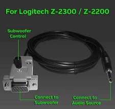 Logitech Z-2300 / Z-2200 Control Pod Bypass Subwoofer Cable 6ft Z2300 Z2200