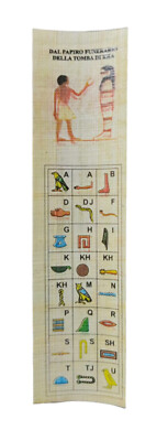 2 ähnliche Ägyptische Papyrus Lesezeichen Hieroglyphen Alphabet Kunst Souvenir Geschenk 20cm