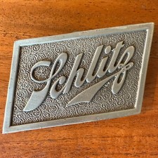 Schlitz Beer 1975 Brass Belt Buckle Vintage Bar Accessory Milwaukee Bergamot