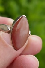 Vintage Sterling Silver Natural Stone Ring - Size 6