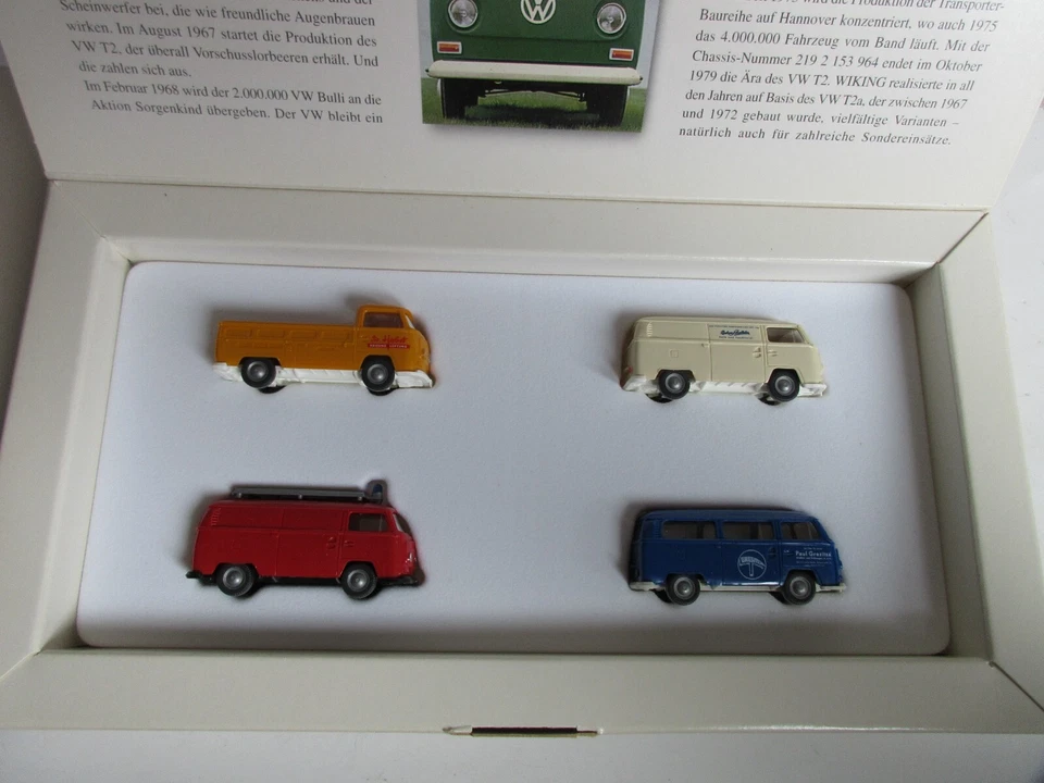 WIKING 9905348 Set Il Bulli T2 La Erfolgsstory VW , 4 Modelli Nuovo IN Cartone - Immagine 2 di 4