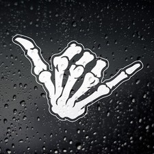 Shaka Skeleton Hang Loose Car Sticker - Campervan JDM Dub Drift Surf Skate