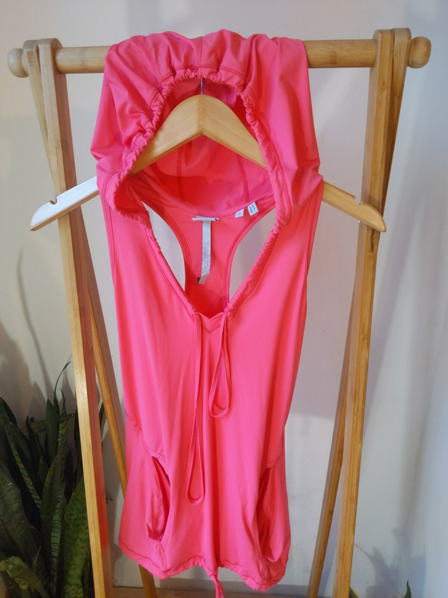 Adidas Stella Mccartney Pink Coral Fitted Body Hoodie Hooded Sweater S Run  Gym