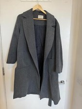 Folk Coat. Grey. Uk Medium. Tie Waist