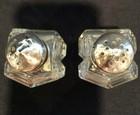 VINTAGE CUT GLASS STERLING LIDS SALT PEPPER SHAKERS — photo 3