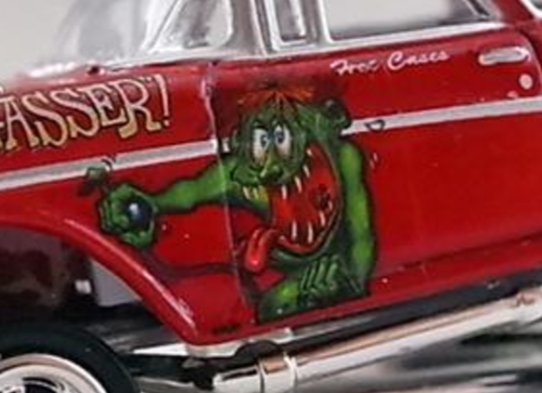 Johnny Lightning Chevy Nomad Rat Fink EdRoth Mini Car Mr.Gasser Red - Picture 6 of 6