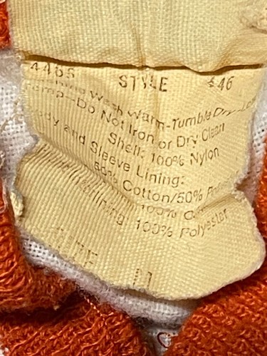 Vintage Chalk Line Bomber Jacket Mens Small Orange Satin Snap Made In USA Blank - Picture 10 of 13