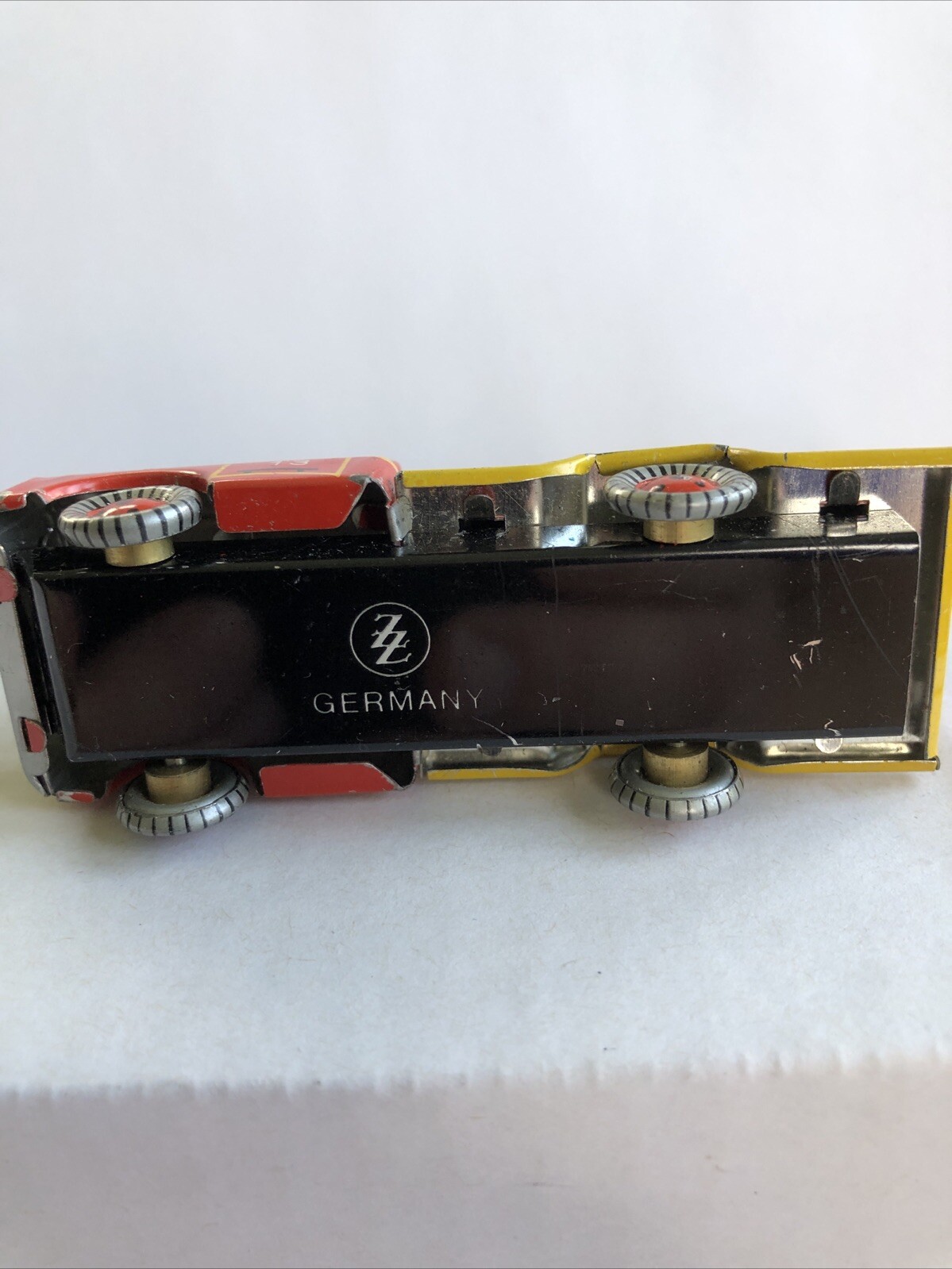 Vintage Vomag 13 ZZ Germany Christmas Ornament Tin Toy Fire Truck Fire Engine