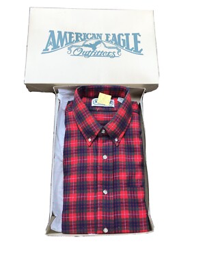 VTG NOS 80's 90's USA MADE AMERICAN EAGLE SHIRT L PLAID