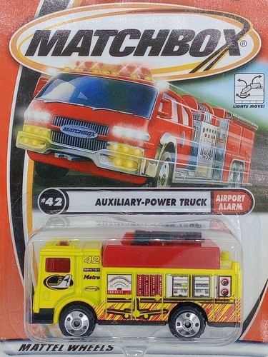 MATCHBOX MB42/57 MACK CAMION AUXILIAIRE DE PUISSANCE JAUNE avec 4 ROUES À DÔME À RAYONS - Photo 1/3