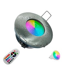 Faretto Led da incasso per bagno box doccia lampada RGBW 5W GU10 cromoterapia