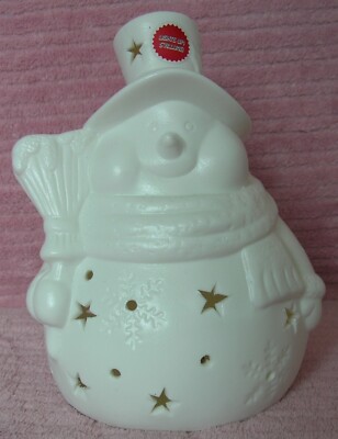 ArtMinds DIY Pre-Lit Ceramic Snowman Decor Ready to Paint  NEW
