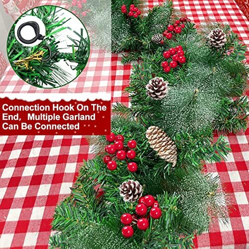 [ 2 Pack & Timer 8 Mode ] Prelit Christmas Garland Decoration, Each 9