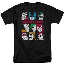 Justice League Of America "9 Blocks Of Justice" T-Shirt - Regular or Tank-to 6X