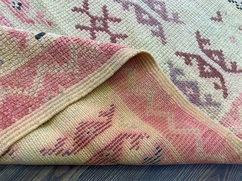 Vintage Soft Wool Rug,Moroccan Berber Runner Rug,Geometric Ivory Carpet 5x9 ft - Picture 9 of 13