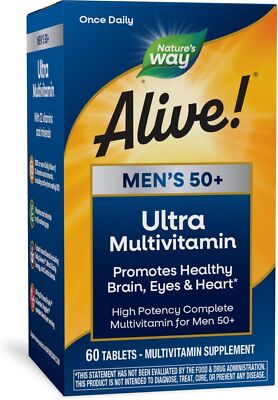 Nature's Way Alive! Men s 50+ Daily Ultra Multivitamin, High Potency...