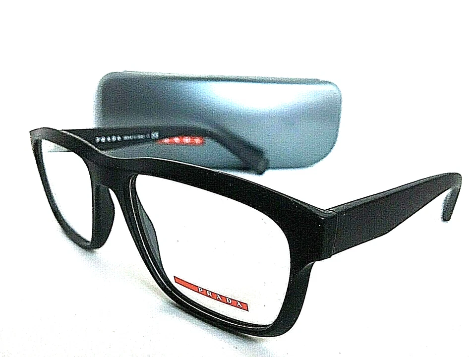 New PRADA Sport VPS 07G DG0-1O1 Matte Black 55mm Men's Eyeglasses Frame Italy . - Image 2 of 4