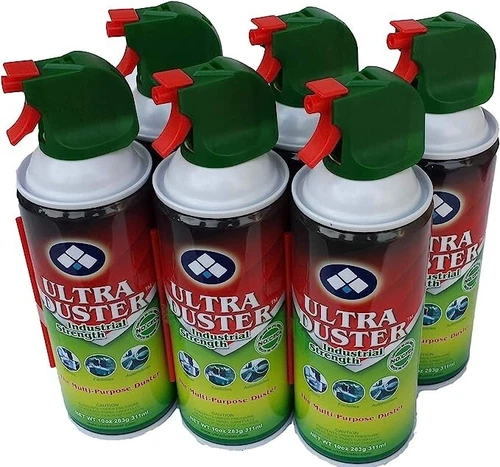 6 Pack Ultra Duster 8 Oz. Industrial Strength Canned Condensed Air