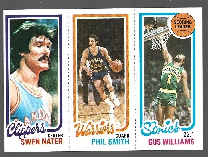 Swen Nater / Phil Smith / Gus Williams #101 / 219 / 224 Basketball Cards 1980 Topps trading card — raw and PSA graded price guide