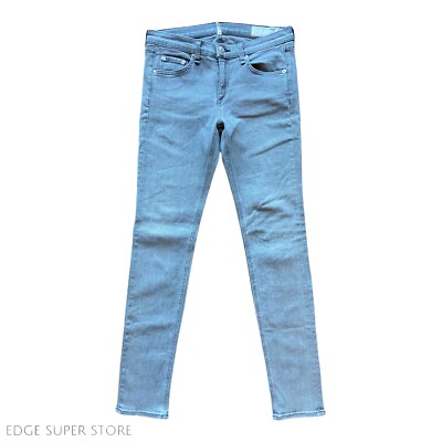 Rag & Bone Light Gray Wash Distressed Faded Skinny Leg Pants Jeans Size 28 X 29