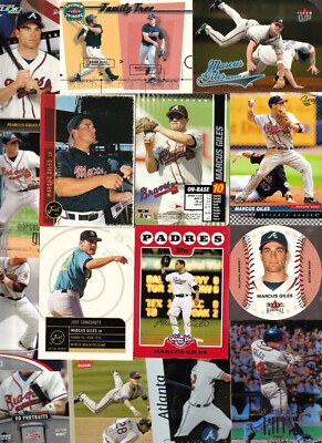 MARCUS GILES lot 35 different with Inserts oddballs+ more ATLANTA BRAVES PADRES!