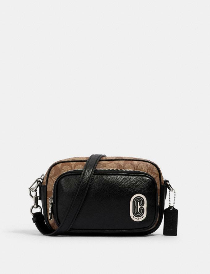 New Authentic Coach Court Crossbody In Signature Canvas With Coach Patch No.1695