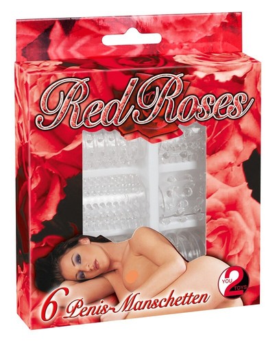 Penismanschetten Sleeve Red Roses tranzparent Penisvergrösserung - Bild 2 von 2