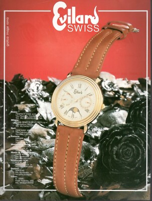 Evilard Swiss Watch Collection Advertisement 1 Page 1987 Original