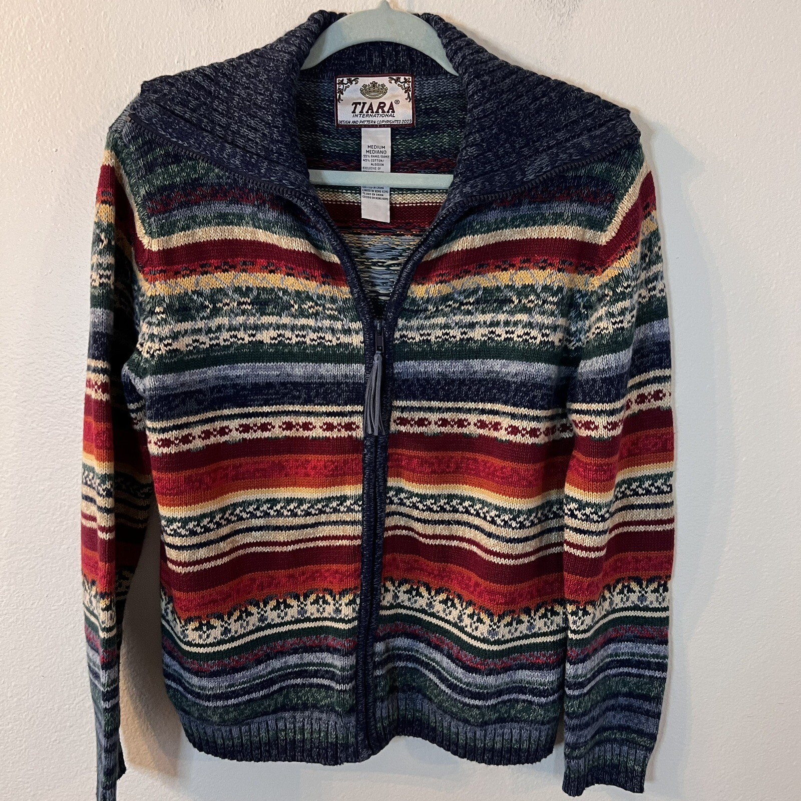 TAVIMART  -  Fair Isle Y2K Harajuku Vintage Women's Hooded Cardigan Casual Slim Fit Chic Zipper Fur Collar Sweater 2025 New Trend Streetwear