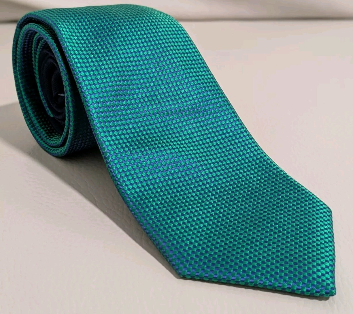 Tommy Hilfiger 100% Silk Tie Green Blue Blend One Size Classic Necktie