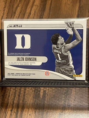 JALEN JOHNSON 2021-22 CHRONICLES TOOLS TRIPLE DUKE ROOKIE JERSEY 