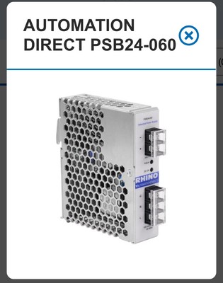 Rhino PSB24-060-P Industrial Power Supply 24VDC@2.5A Input: 100-240VAC@1.5A USED