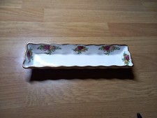 Royal Albert Old Country Roses Mint Tablett, 1962 Vintage Bone China Schmuckschale
