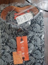 NWT 85.00 TALLIA Men CHARCOAL/BLACK LONG-SLEEVE DRESS SHIRT 16.5 34/35