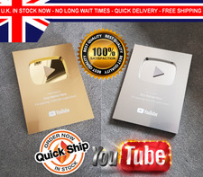 Pulsante YouTube Play Argento Oro Pulsante Play Personalizzato Premio Targa da Parete