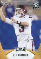 K.J. Costello RC 2021 Leaf Draft Football XRC Rookie Card #12 Gold Parallel MSU
