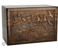 Handmade Engraved Wooden Urn for Human Ashes Premium Rosewood Box Cremation