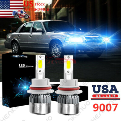 Blue 9007 HB5 LED Headlight Bulb 8000K C6 For Mercury Grand Marquis 1998-2005 2X