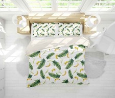 3D Tropical Leaves Bananas Green Quilt Cover Set Duvet Cover Bedding Pillowcases