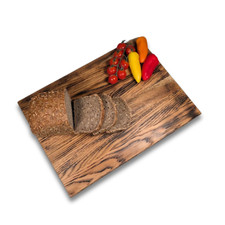 Servierbrett Schneidebrett 40×30 cm Eiche – groß, rutschfest, Küchenbrett Holz