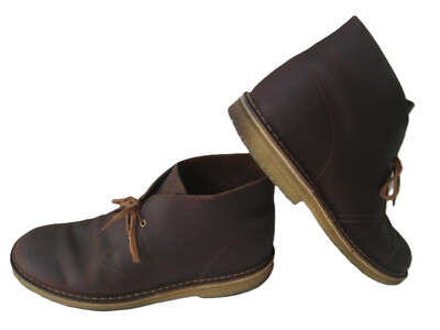 Clarks Men’s Desert Boots Leather Crepe Sole 8.5M Brown Chukka Shoes Classic Clarks Originals Distressed Leather Chukka Boots, Men 8.5 M  main image 2