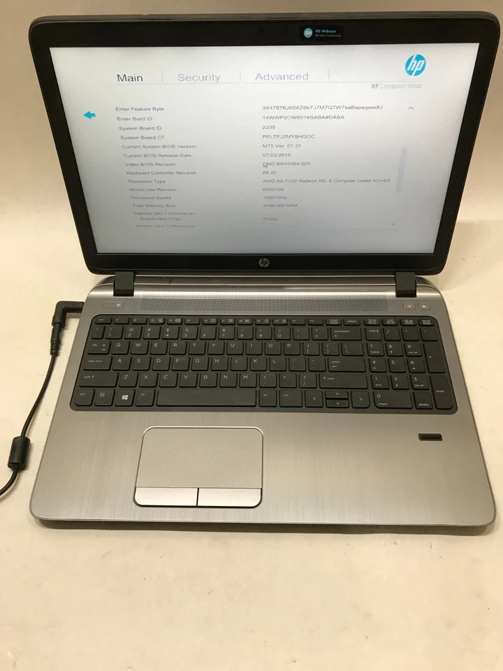 HP ProBook 455 G2 15" AMD A8-7100 4GB RAM NO HDD/OS Missing Bottom Cover!!! - DW - Image 3 of 4