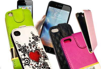 Flip Case für iPhone 4 4S 5 5S 5C mit Folie 9H für /5/5S/5S