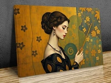 Vintage portrait of a lady  , mounted canvas print art ready to hang