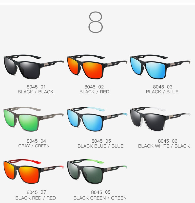 FRROS Polarized Sports Sunglasses Men Women Driving Fishing Square Sun