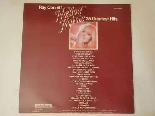 Ray Conniff - Mellow Music: 25 Greatest Hits (Vinyl Record LP) - Picture 2 of 2