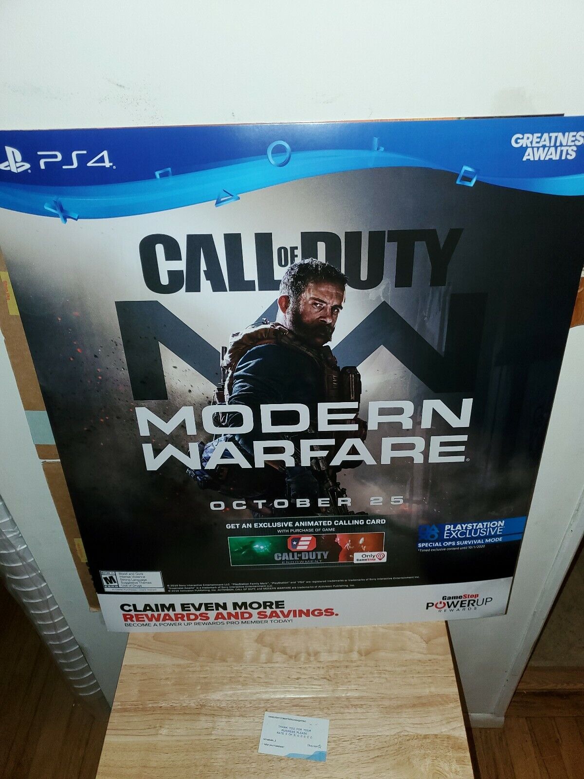 Modern Warfare II 2 Call of Duty Poster Video Game Store Signage