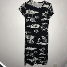 Old Navy Midi Tropical Dress Women's Size Small Petite Fitted Jersey Tee NWT