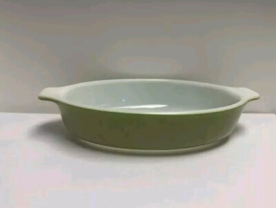 Vintage Glass Pyrex Tableware Green Avocado Olive Verde Pixie 700 10 oz. Scratch