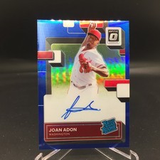 Joan Adon 2022 Donruss Optic Blue Auto RRS-AD #/49 Nationals EX Rookie